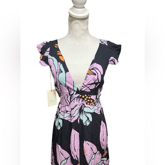Maaji Bewitched Queen Glowy Maxi Dress in Black Floral - Picture 3 of 6
